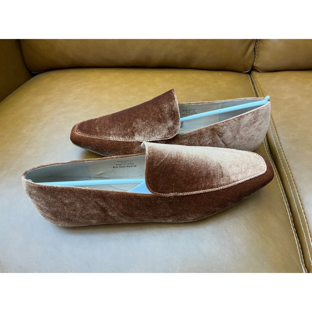 Journee Collection Silas Loafers Womens 9 Brown  Velvet Square Toe